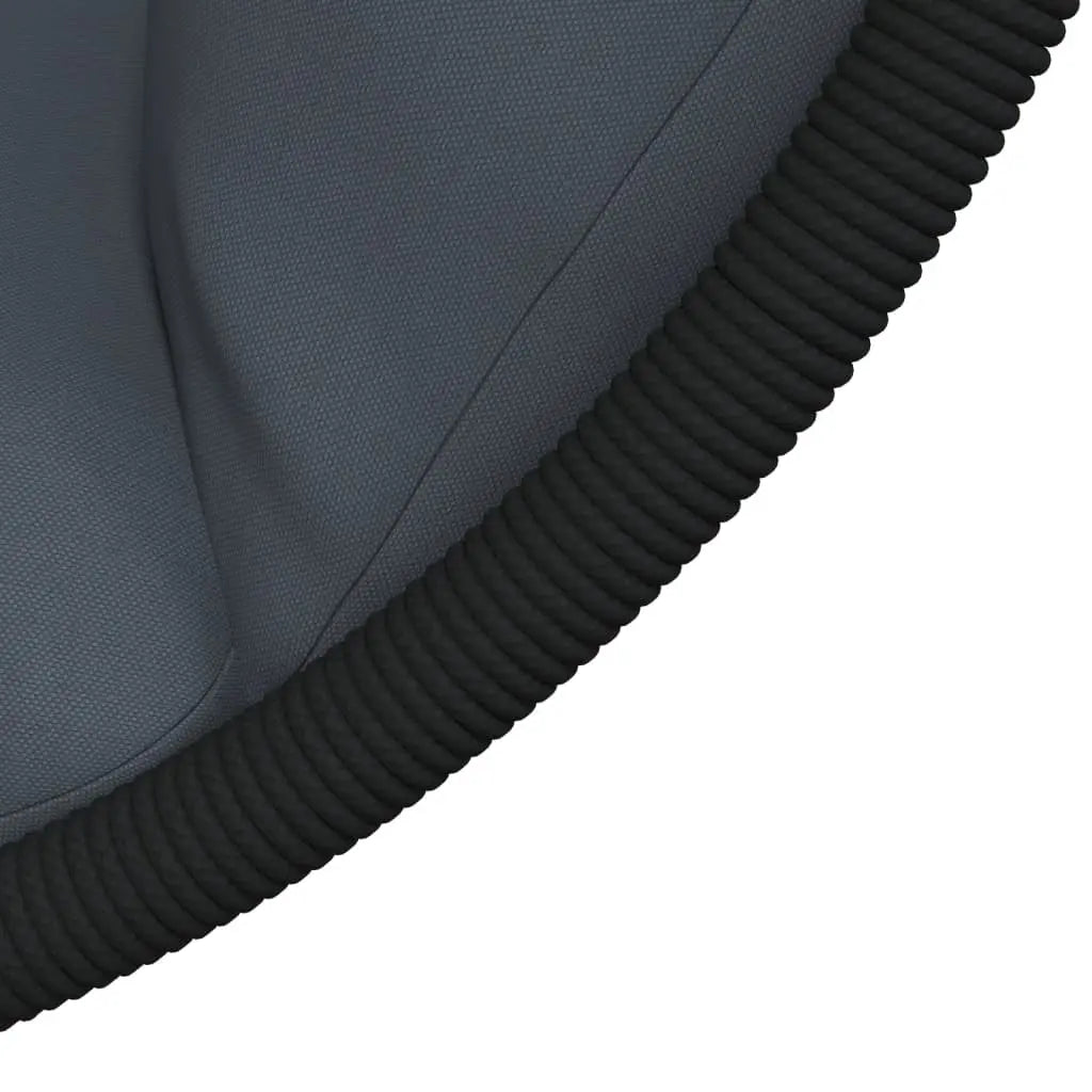 Close View of Anthracite Hanging Egg Chair with Stand and Cushion on White Background